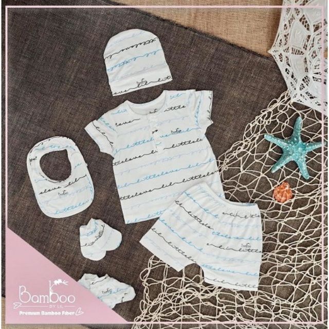 Lil-little love. 0211. Bộ cộc tay vải tre mát lạnh bổ trụ
