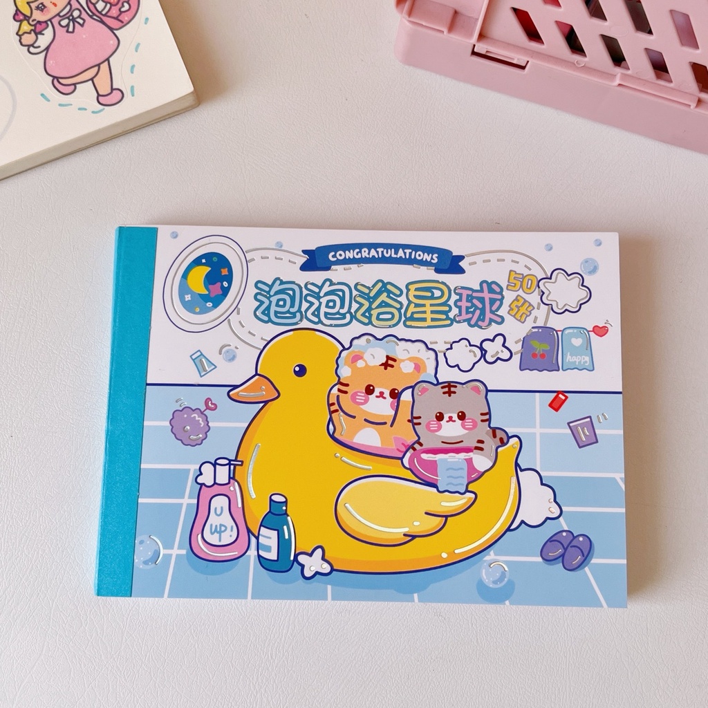 Sổ tay 50 set sticker dễ thương số lượng siêu nhiều