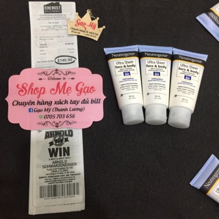 Kem chống nắng neotrogena Úc bill chemist