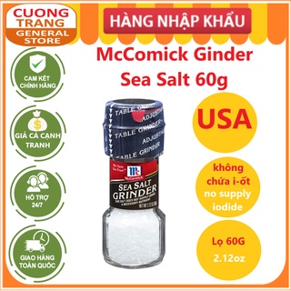 Muối biển không chứa i-ốt mccomick ginder sea salt 60g