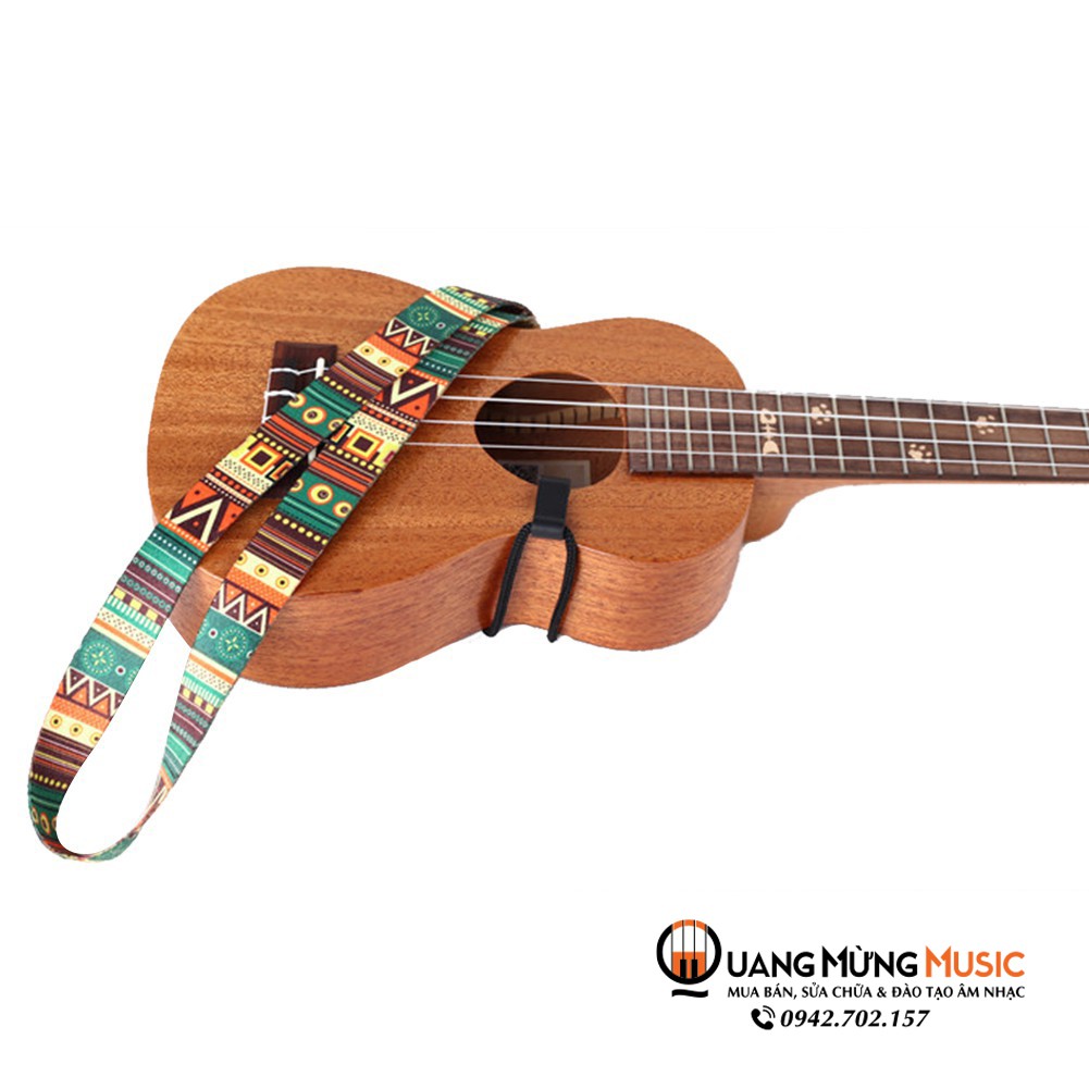 DÂY ĐEO ĐÀN UKULELE - GUITAR KHÔNG CẦN ĐỤC LỖ - HOẠ TIẾT THỔ CẨM