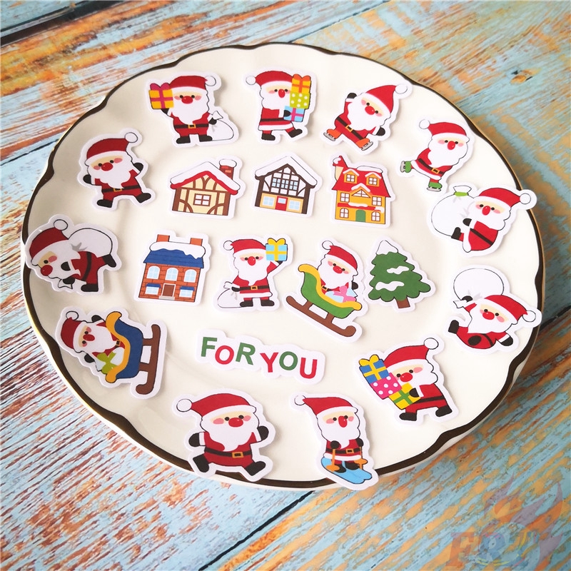 DISNEY Bộ 32 miếng dán trang trí album ảnh hình ông già noel mini DIY