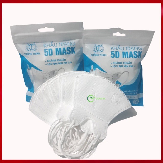 Khẩu Trang 5D Mask Y Tế Cường Thịnh Xuân Lai Chất Dày Dặn Quai Thun Bền Dáng Đẹp Ôm Sát Mặt Hộp 10 Chiếc | BigBuy360 - bigbuy360.vn