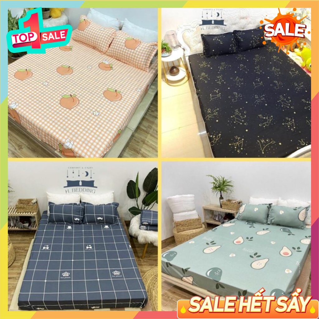 Ga trải giường cotton poly 1m6,1m8,drap giường hàn quốc,được chọn mẫu
