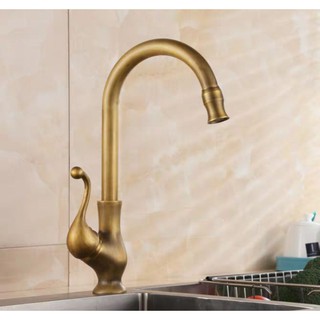 Vòi rửa chén đồng thau cổ điển (kèm hình thật)