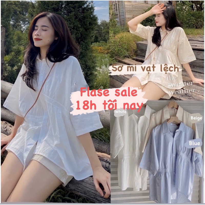 💕SƠ MI VẠT LỆCH SIÊU XINH SƠ MI CÁCH ĐIỆU HÀN QUỐC 💕