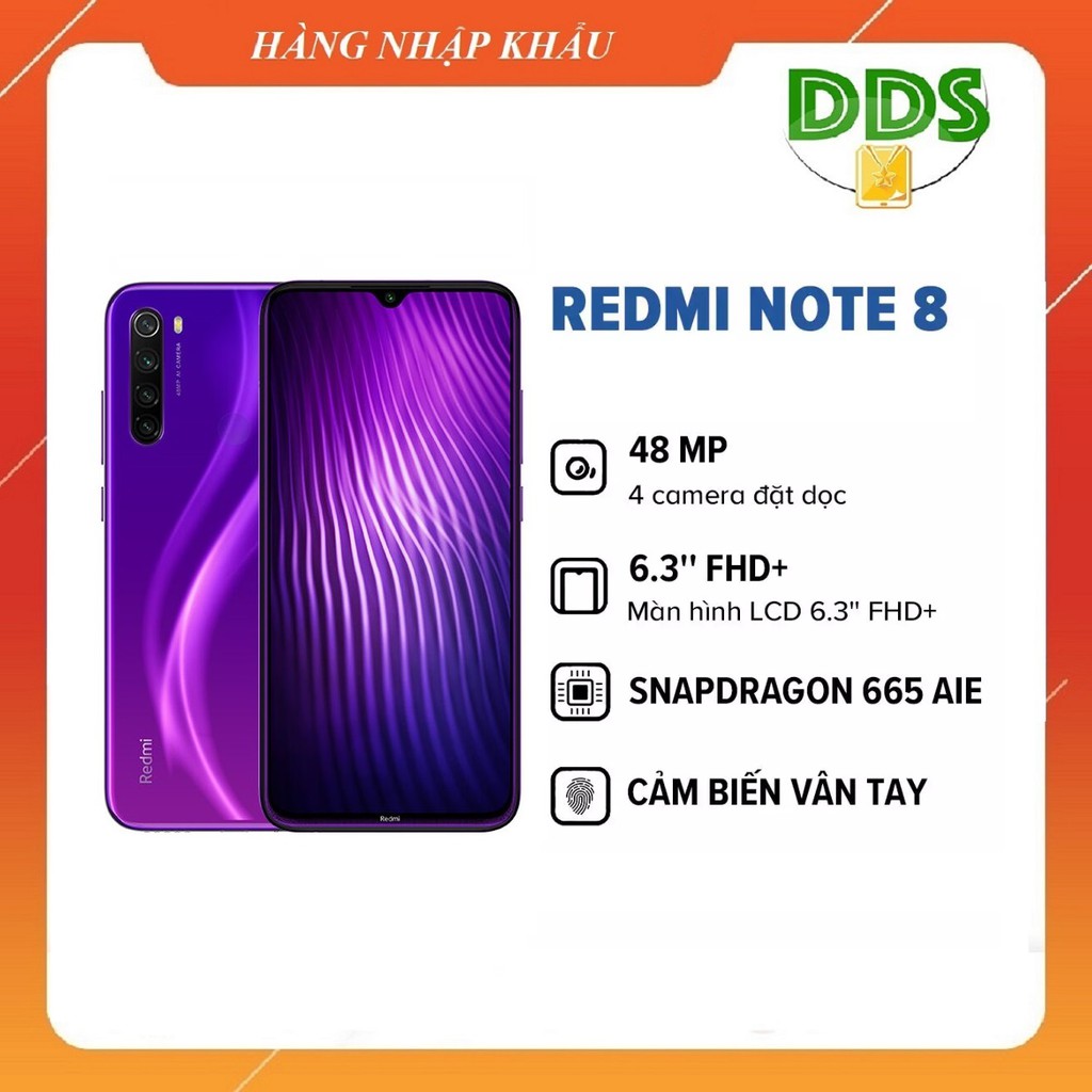 Điện thoại Xiaomi Redmi Note 8 4GB 64GB - nhập khẩu