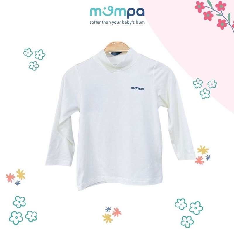 Set 2 áo giữ nhiệt Mompa cho bé từ 1-7 tuổi cổ 3 phân vải cotton giữ ấm cơ thể mềm mại