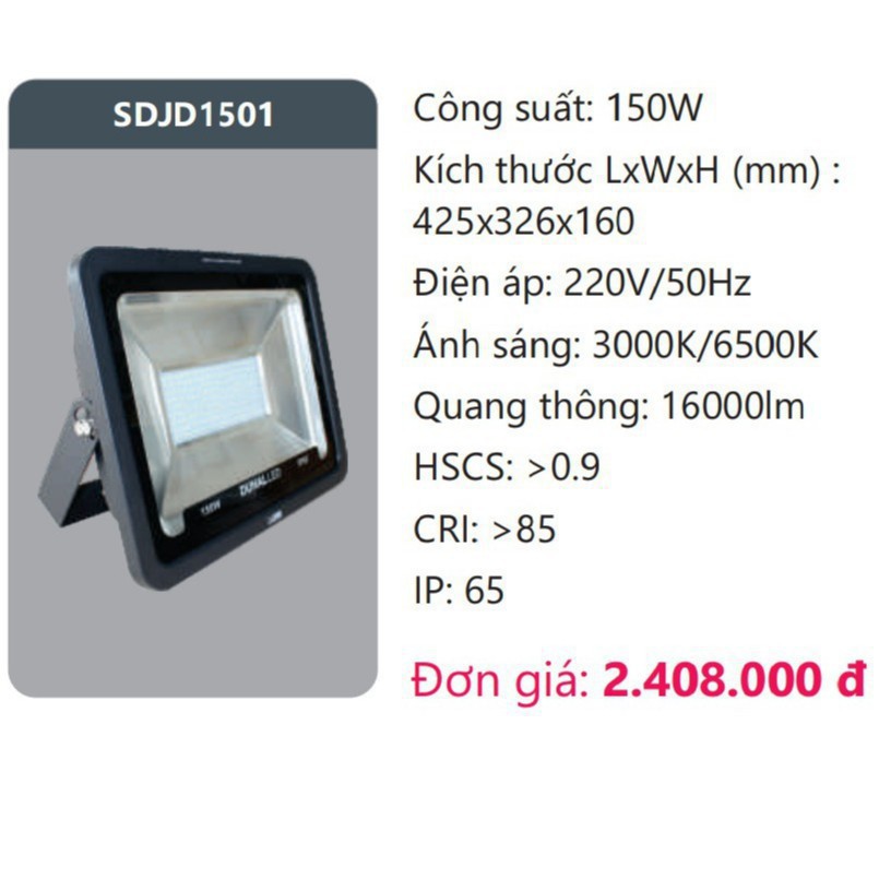 Đèn pha Led Duhal 150W (SDJD1501) siêu sáng chống nước - Chính hãng