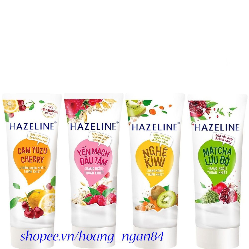 Sữa Rửa Mặt 50g Hazeline Nghệ Kiwi Ngừa Mụn Dưỡng Sáng Chính Hãng.