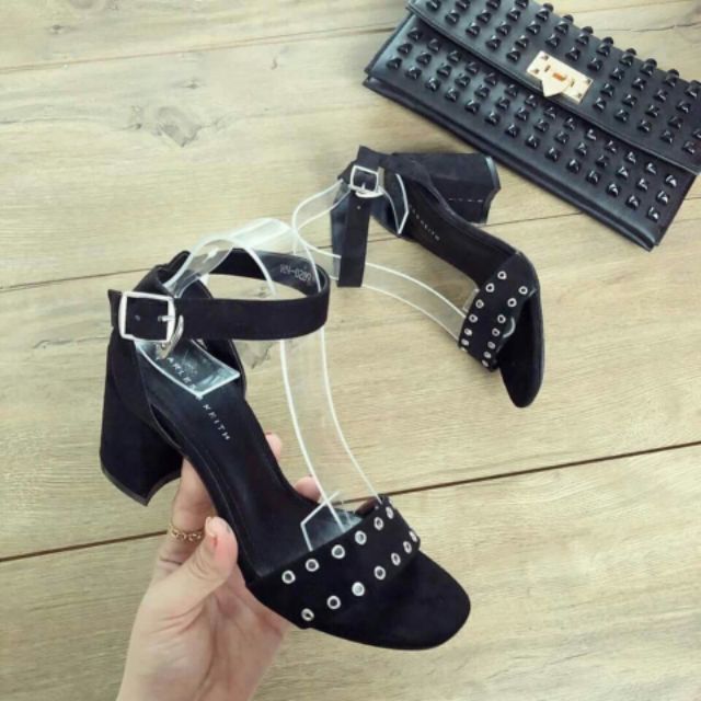 SALES XẢ HÀNG_Sandal hàng Việt gót vuông 5cm & 8cm quai ngang đính khoen(form nhỏ)