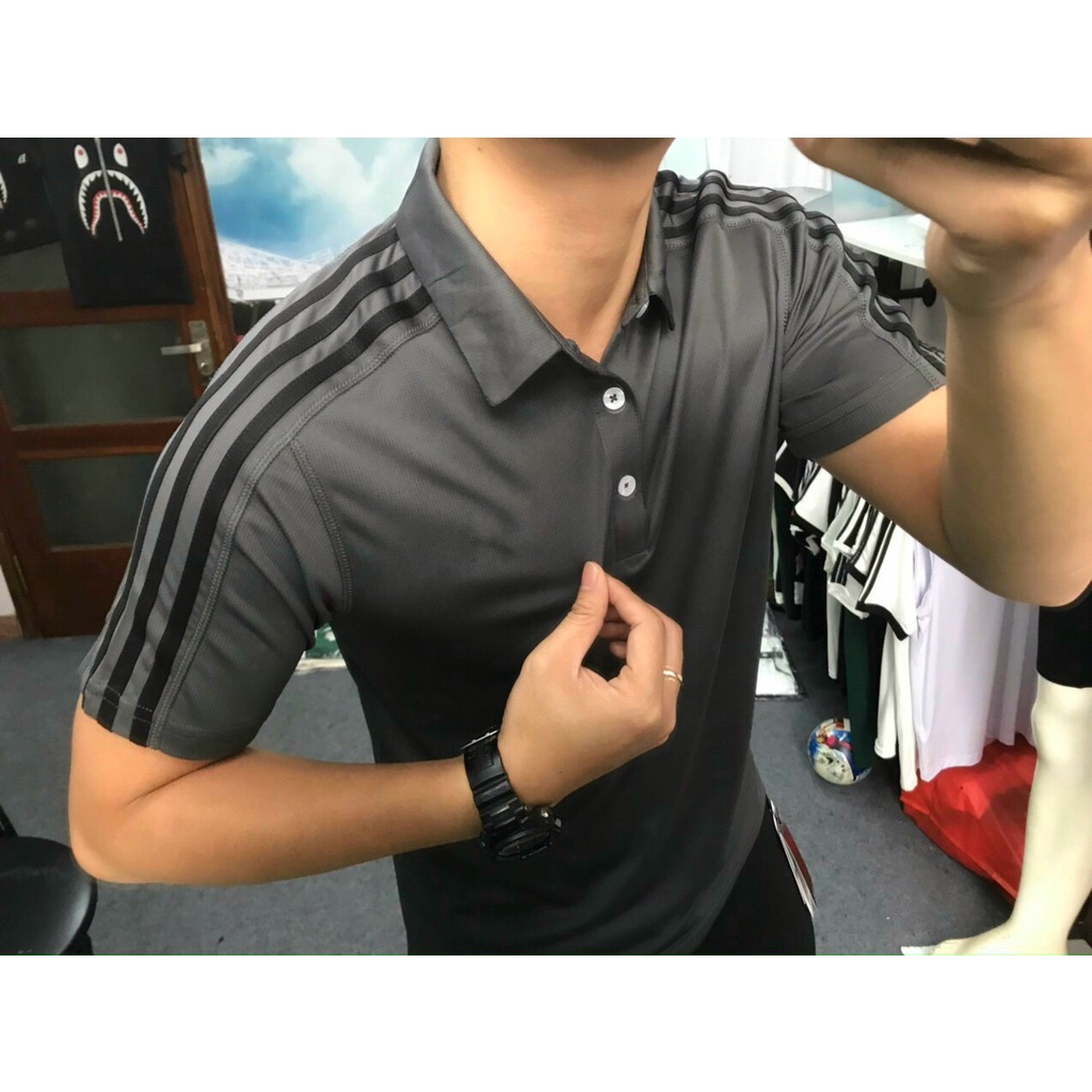 Áo polo nam 3 sọc vai thể thao chất vải nhập ngoại cực sang và chuẩn form