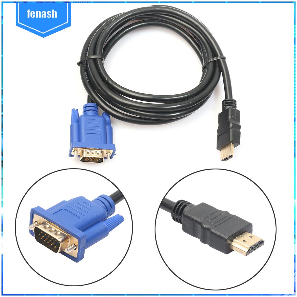 ✪Cáp Chuyển Đổi HDMI-compatible Màu Vàng Sang VGA HD 15Pin 1080P Dài 6FT