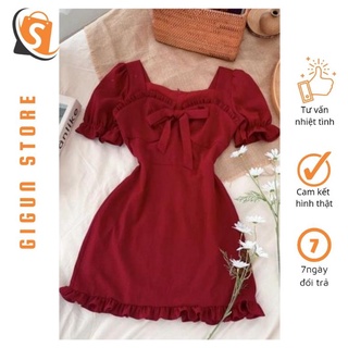 Đầm buộc nơ ngực lai bèo