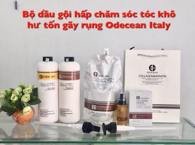 Hấp dầu phục hồi tóc siêu mềm mượt Edocean Collagen &amp; Keratin Mask 1000ml