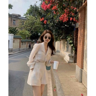 Set áo sơ mi túi hộp kèm quần short