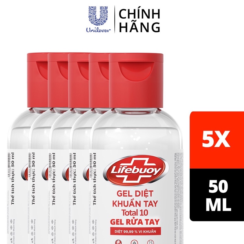 Gel Rửa Tay Khô Lifebuoy Bảo Vệ Vượt Trội 10 loại 50ml