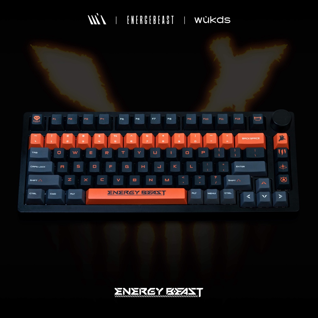 WUKDS ENERGE BEAST Keycaps 143 Phím PBT Thuốc nhuộm thăng hoa Keycaps Cherry Profile Keycaps dành cho Bàn phím cơ Cherry Gateron MX Switch