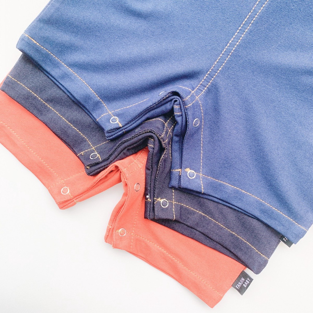 Bộ Áo Liền Quần Tay Ngắn Bằng Vải Cotton Dễ Thương Dành Cho Bé Trai Bé Gái 0-24 Tháng Tuổi
