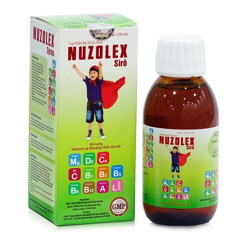Thực Phẩm Bảo Vệ Sức Khỏe Nuzolex Dạng Siro 120ml - Bổ Sung Vitamin và Khoáng Chất Cho Trẻ