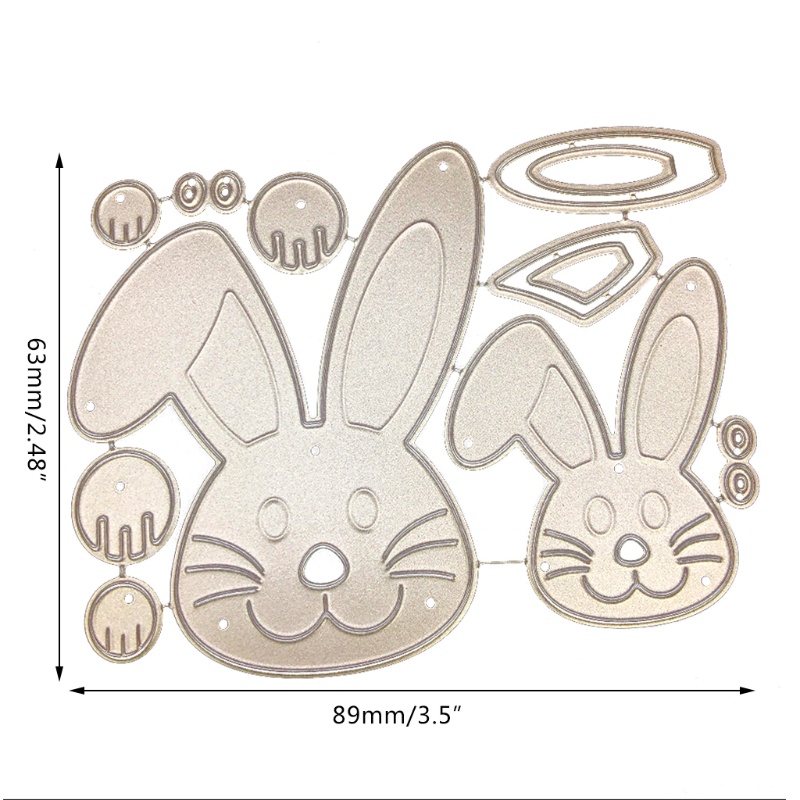 Khuôn Cắt Giấy Kim Loại Hình Thỏ Phục Sinh Xinh Xắn