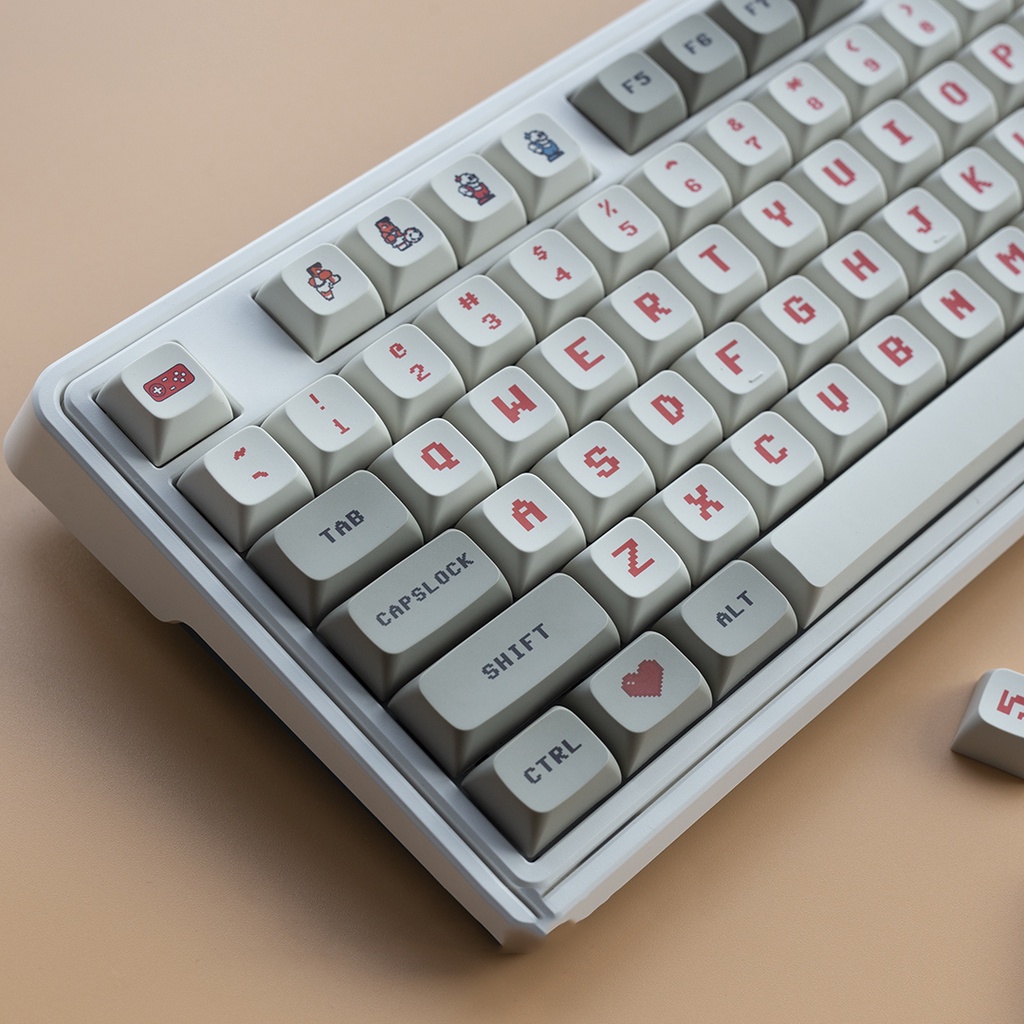 Keycap Mario Retro 123 nút chiều cao cherry in nhiệt dành cho bàn phím cơ