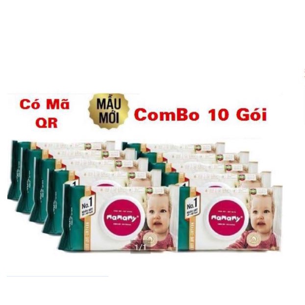 10 Gói Mamamy khăn giấy ướt 80 tờ có mùi, không mùi