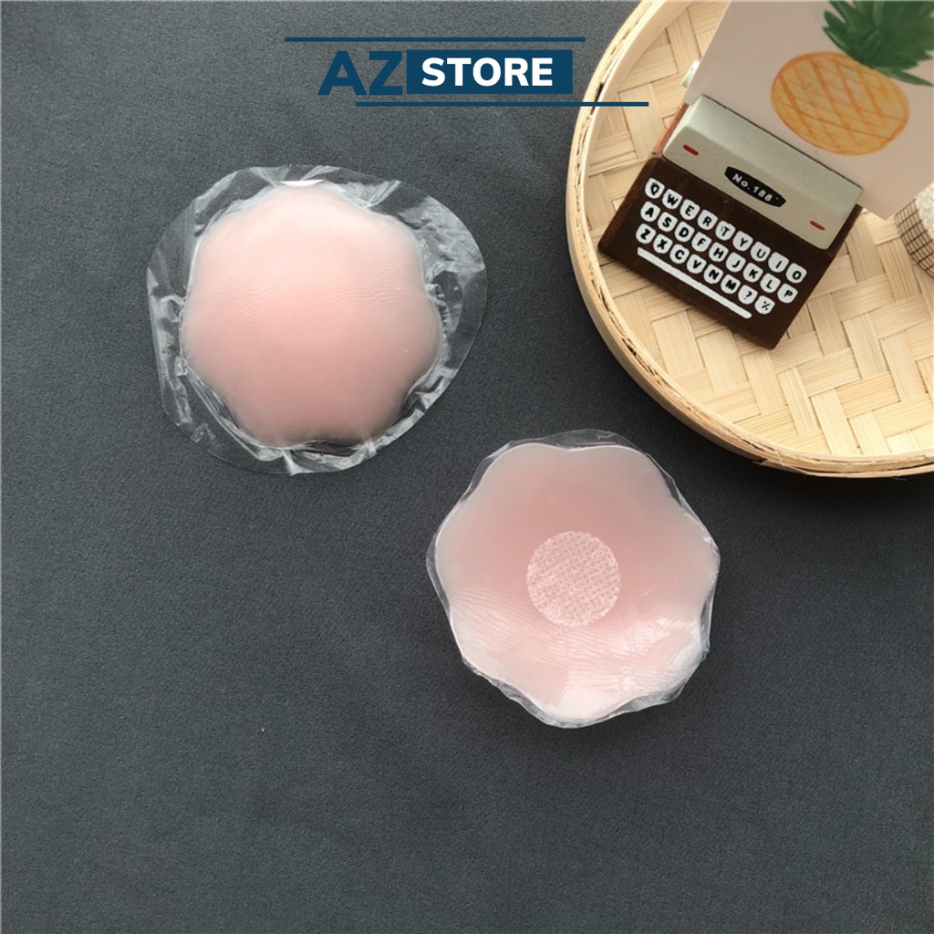Cặp miếng dán ngực Silicon hình tròn nhũ hoa cao cấp siêu dính sử dụng nhiều lần - AZ Store
