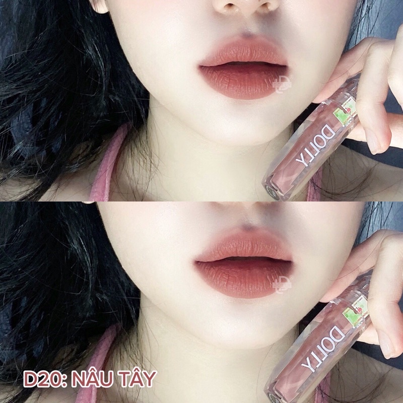 Son kem lì Dolly màu nâu tây 💞 FREESHIP 💞 - siêu bền siêu mềm mịn môi chiết xuất thiên nhiên