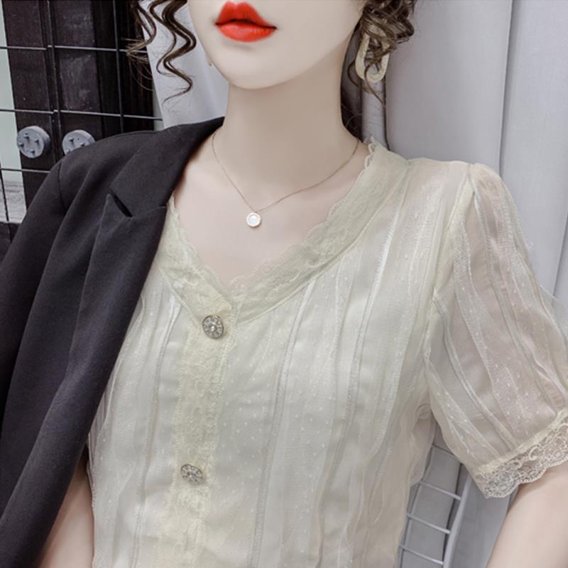 Áo Sơ Mi Chiffon Tay Ngắn Dáng Rộng Thời Trang Mùa Hè Dành Cho Nữ