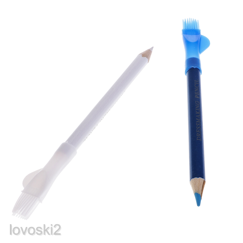 Set 2 Bút Chì Vải Màu Trắng Xanh Lam Phấn Đánh Dấu May Vá Quần Áo