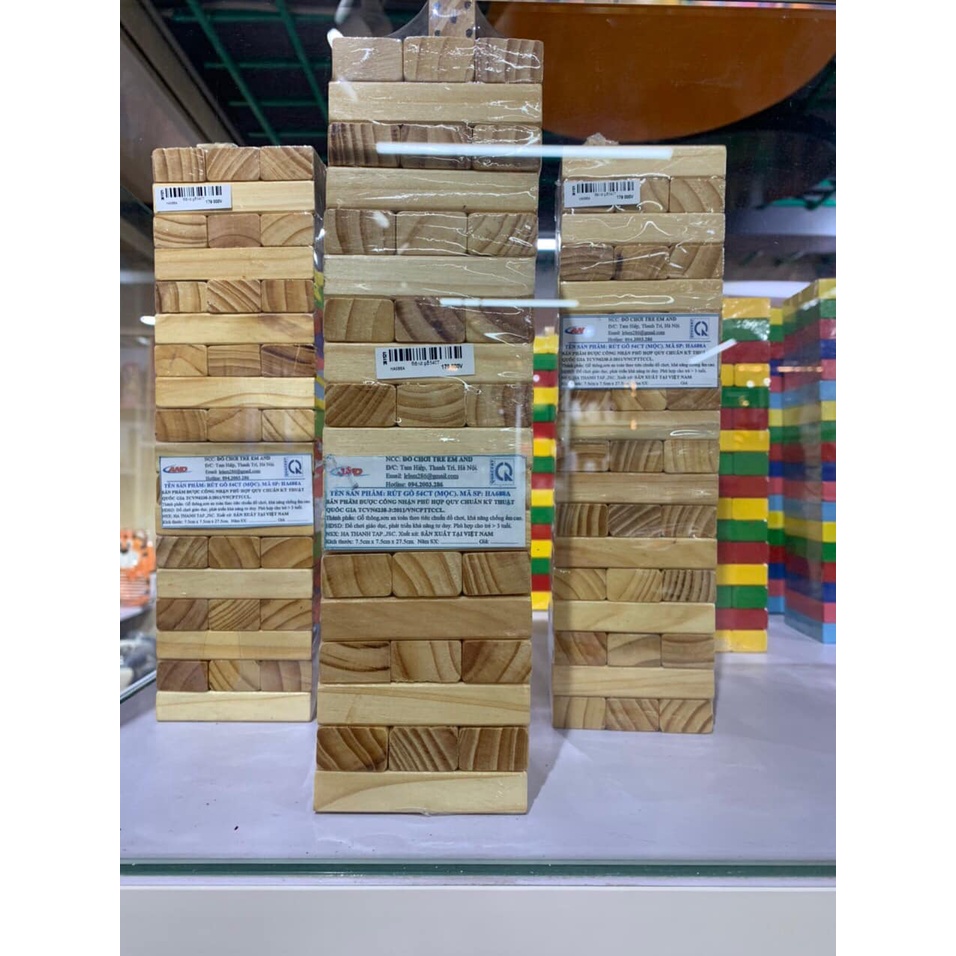 Đồ chơi rút gỗ loại to, Đồ chơi thông minh, Đồ chơi an toàn cho trẻ em, Đồ chơi gỗ