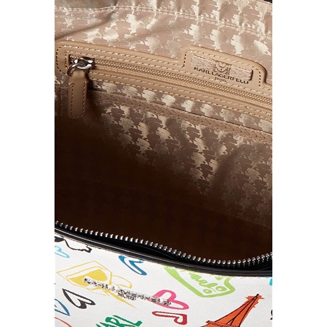 TÚI ĐEO VAI ADELE TOTE KARL LAGERFELD PARIS MÀU TRẮNG - AUTHENTIC