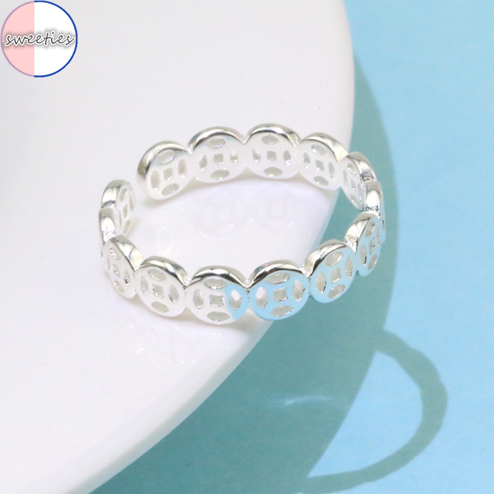 Nhẫn hở hình đồng xu thời trang dành cho nữ