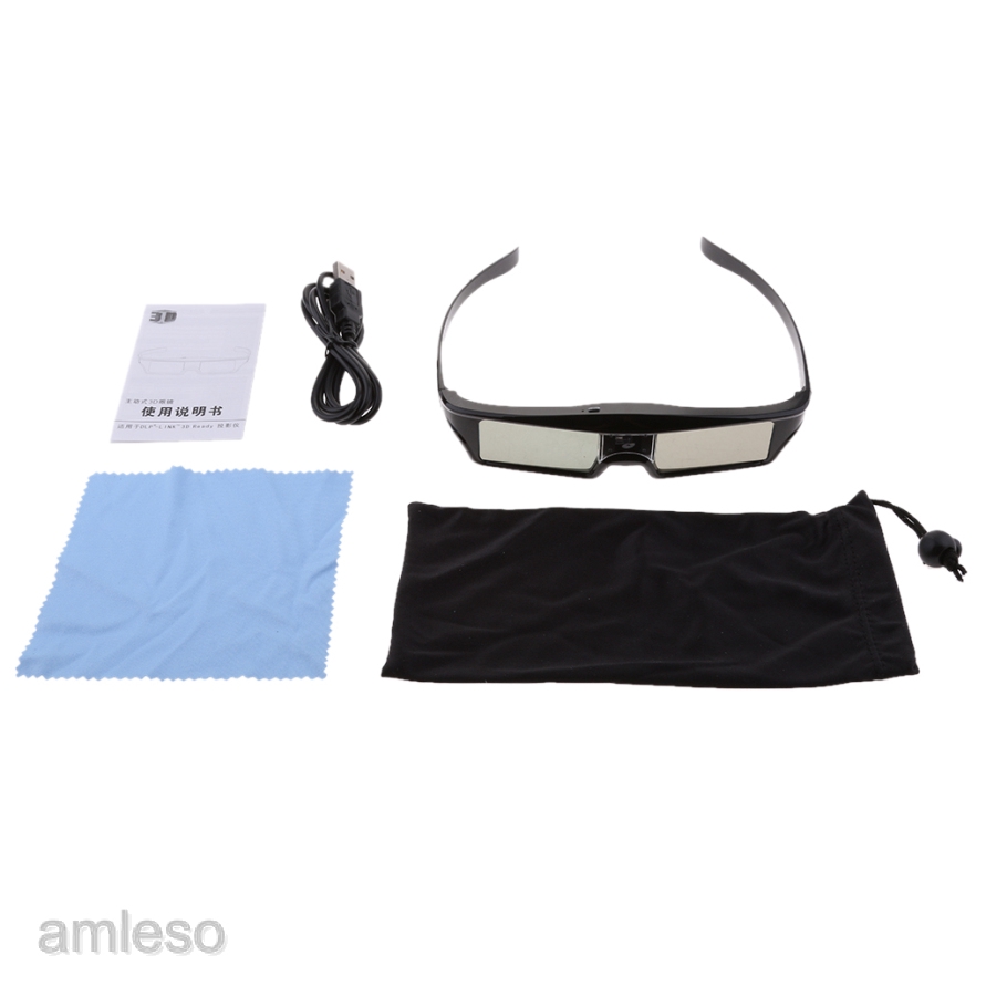 144Hz Rechargeable 3D DLP-LINK Active Glasses For Optoma/BenQ Projector TV