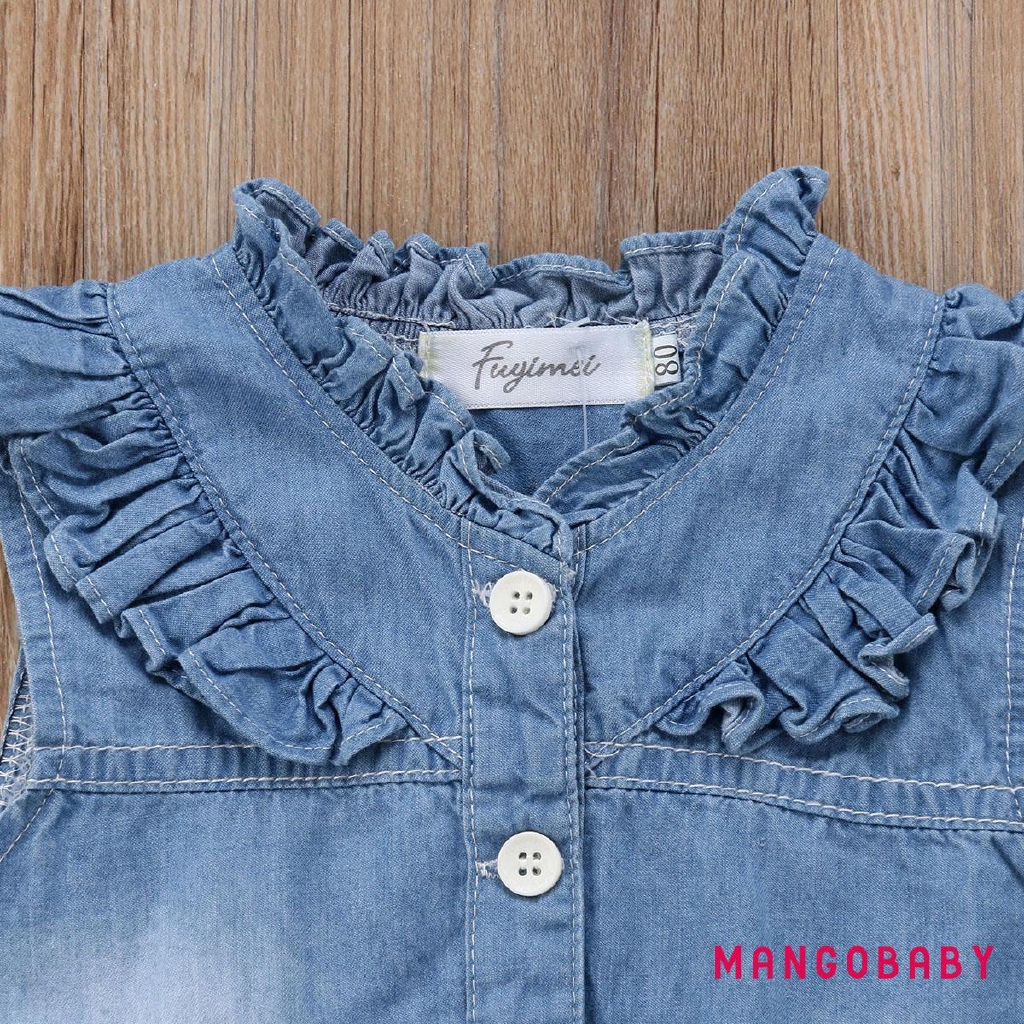 Đầm denim dễ thương cho bé gái