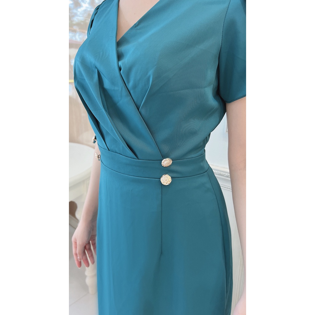 Đầm Suông Trung Niên Linh Trà TM316 Vải Voan Chiffon Cao Cấp Cho Mẹ