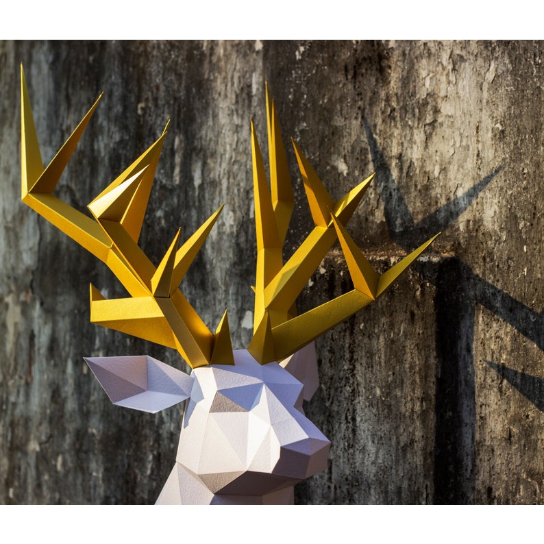 Mô hình giấy cao cấp, Mô hình hươu trang trí 3D decor