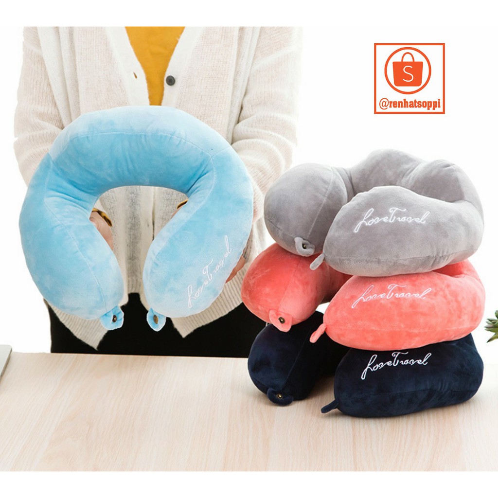 Gối chữ U kê cổ cho dân văn phòng ngủ, ngồi xe oto, máy bay chống mỏi cổ - Loại Chống Xẹp