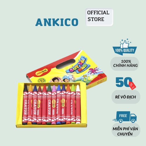 Bộ màu sáp 12 màu Colokit Thiên Long CR-C016 bút sáp tô màu an toàn màu đẹp ANKICO