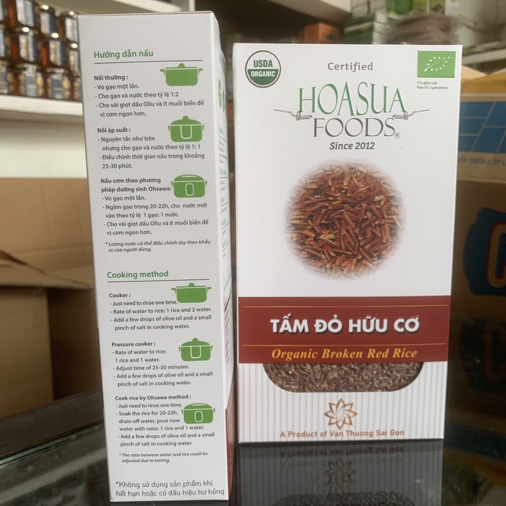 Gạo tấm lứt đỏ hữu cơ Hoa Sữa 1kg