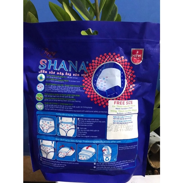 60 gói Băng vệ sinh quần Shana 2 quần/gói