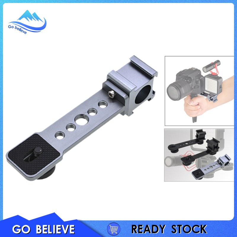 [Go believe]Triple Cold Shoe Mount Plate Microphone Stand Extension Bracket