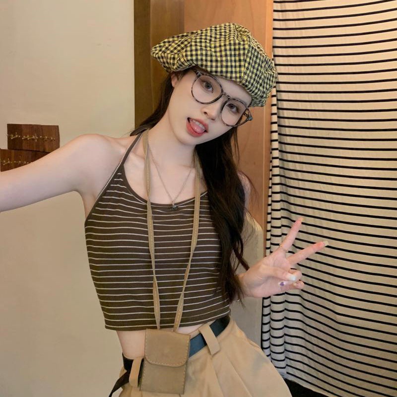 Áo Thun Tay Dài Cổ Chữ V Họa Tiết Kẻ Sọc Thời Trang 2022 Dành Cho Nữ