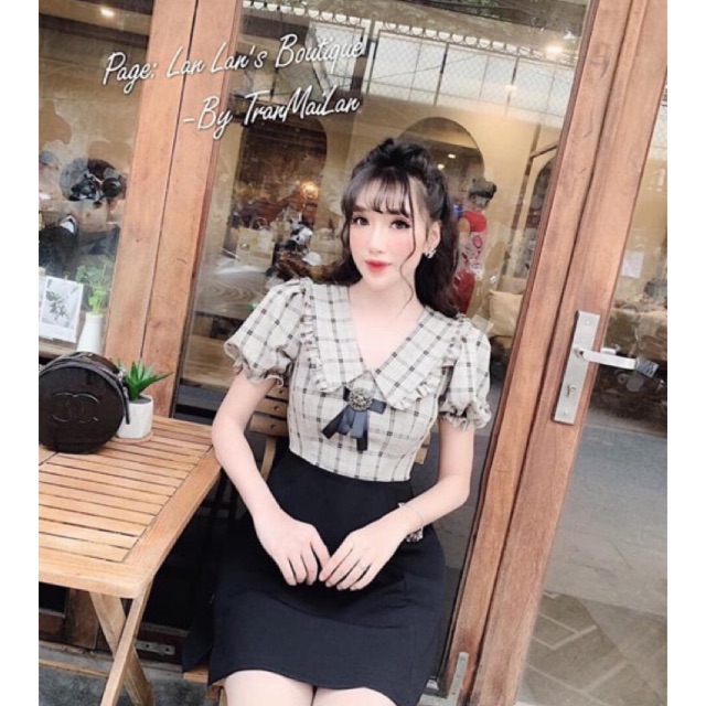 [Mã SKAMA06 giảm 8% tối đa 50K đơn 250K] Đầm xoè tay bo cột nơ | BigBuy360 - bigbuy360.vn