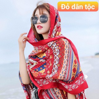 Khăn Choàng Boho Thổ Cẩm Đi Biển - Khăn Choàng Cổ GIữ Ấm Họa TIết Thổ Cẩm(HÀNG LOẠI 1)