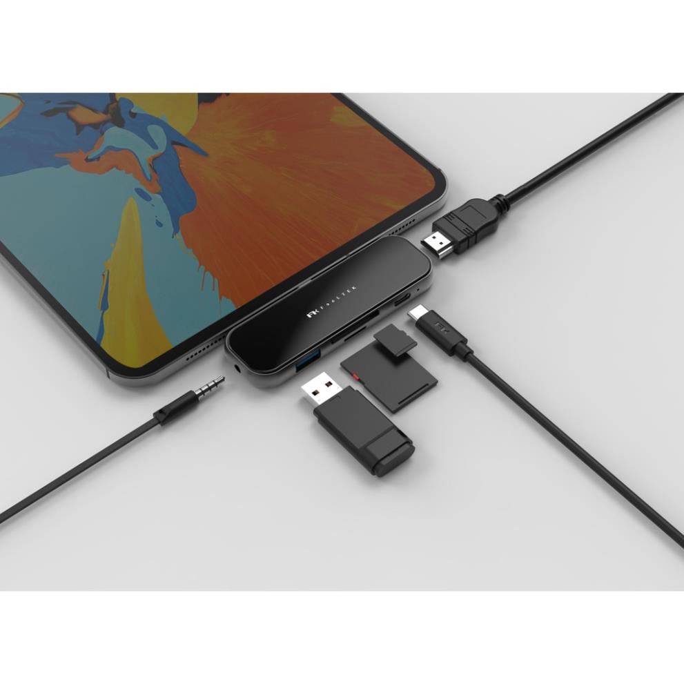 Bộ chia cổng USB Jet Glass 6 in 1 USB-C Hub Feeltek