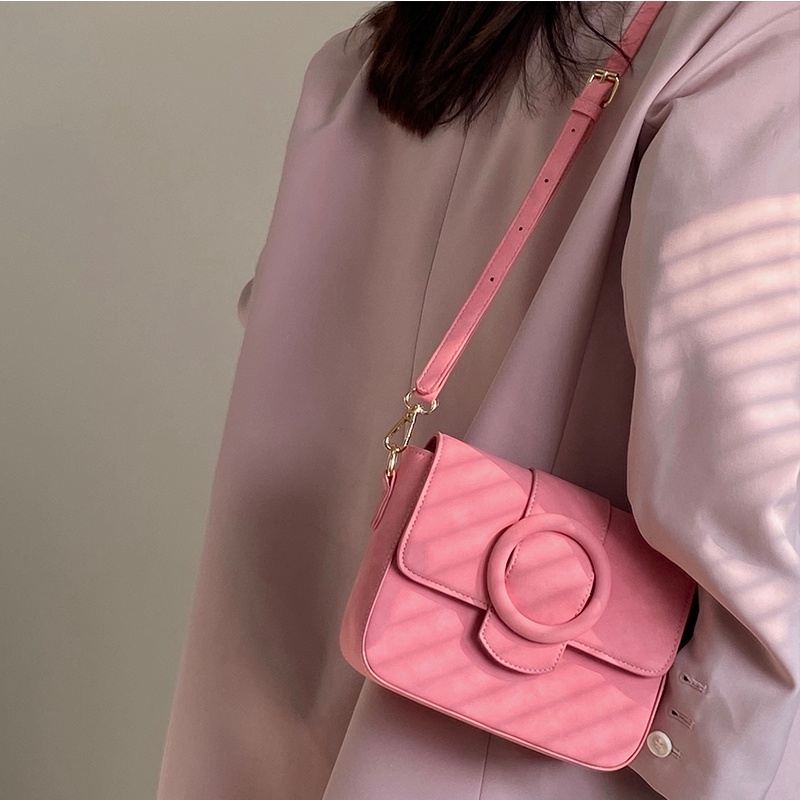 Túi Đeo Chéo Hình Vuông Cỡ Nhỏ Màu Macaron Xinh Xắn