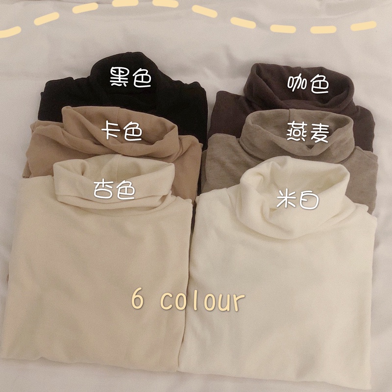 Áo thun tay dài cổ cao ôm dáng cho nữ