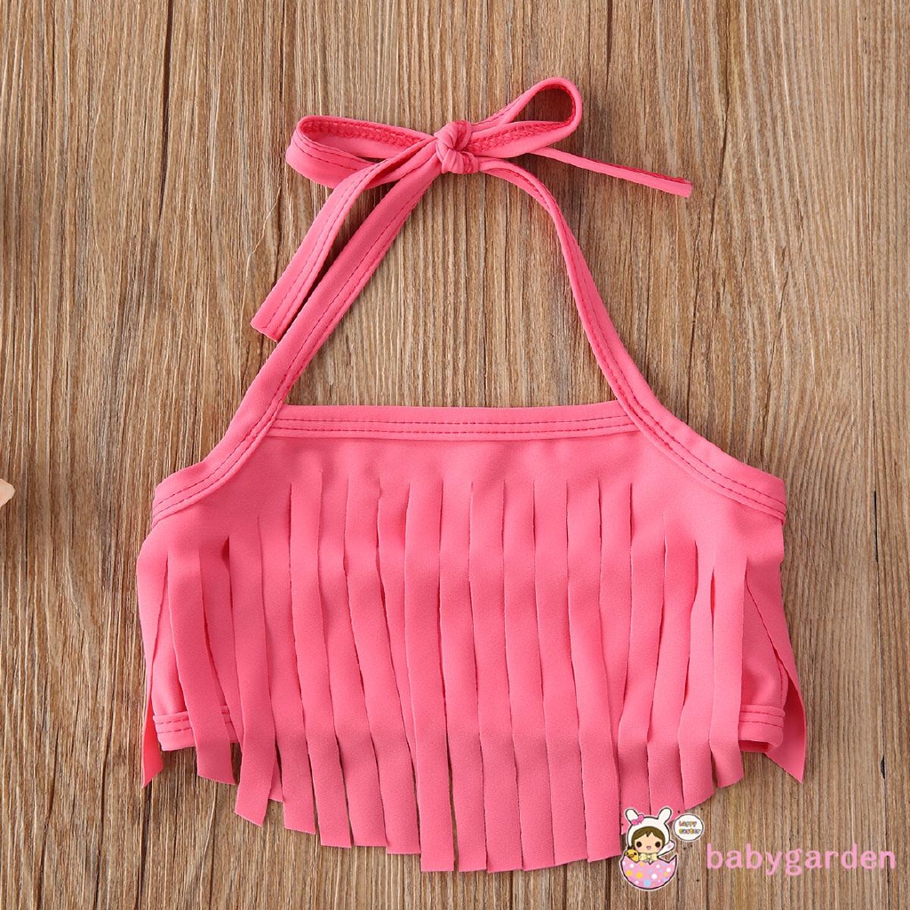 Set đồ bơi gồm áo yếm và quần short in hình que kem xinh xắn cho bé gái